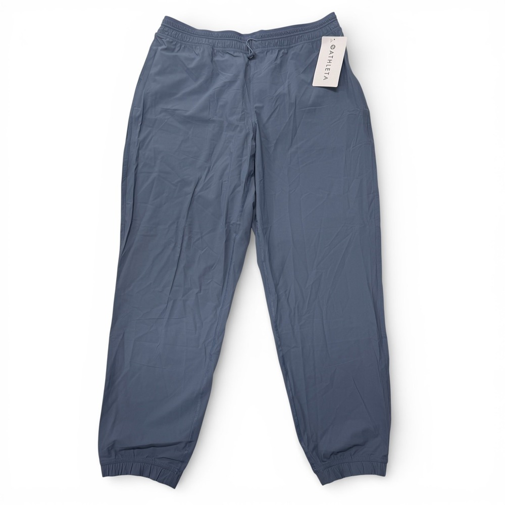 Athleta‎ Crosstrain Pant Blue Grey Joggers Nylon Spandex UV Protection Large NWT